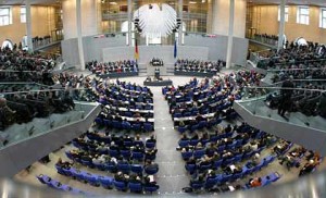Blick in den Plenarbereich des Deutschen Bundestages