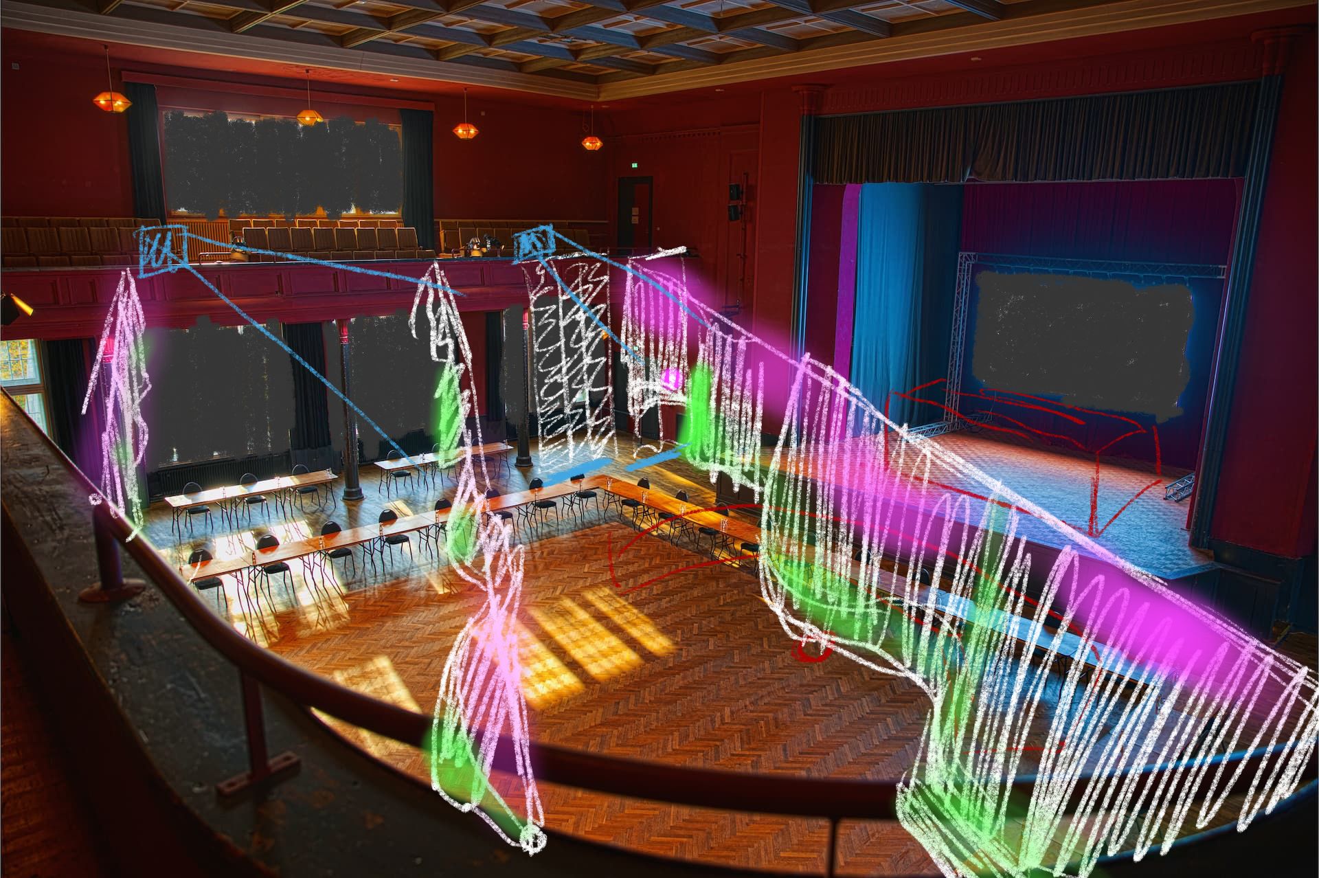 Skizze Aurora Borealis im Volkspark